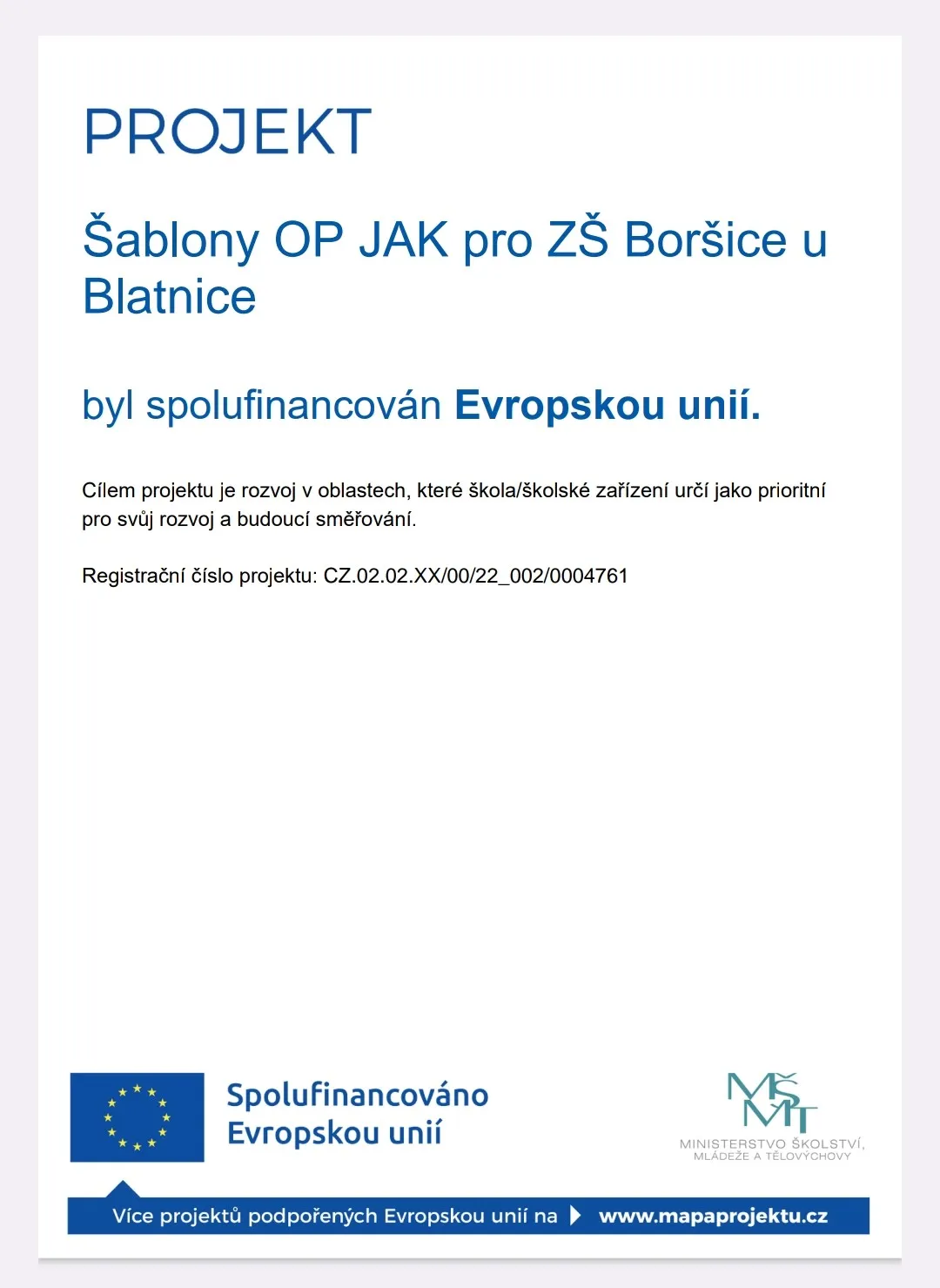 Šablony OP JAK